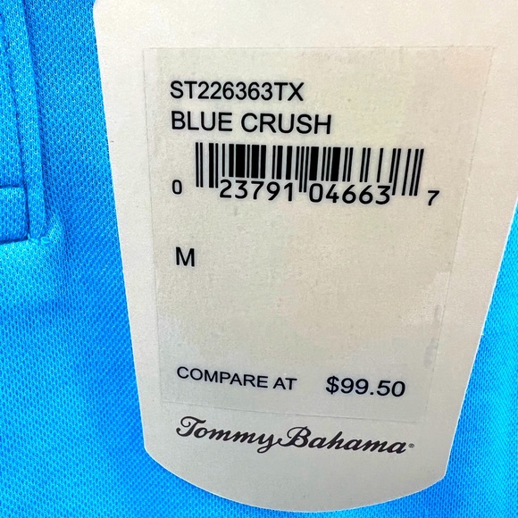 TOMMY BAHAMA POLO SHIRT, "BLUE CRUSH (SKY BLUE) COLOR  SIZE LARGE MEDIUM (M) - Picture 13 of 15